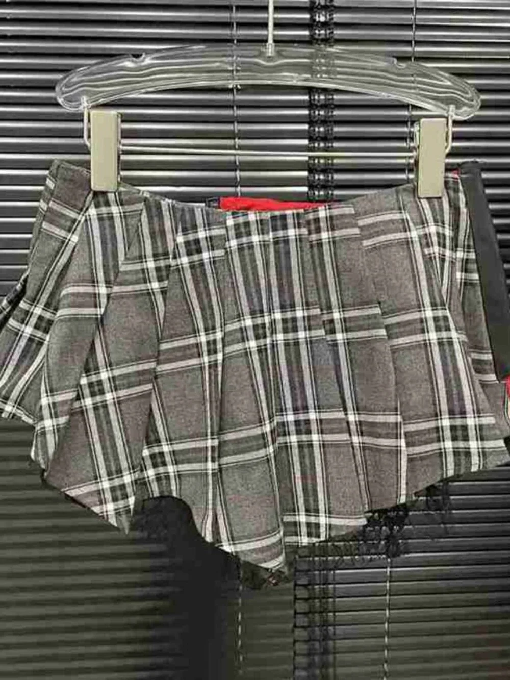Punk Plaid & Faux Leather Skirt